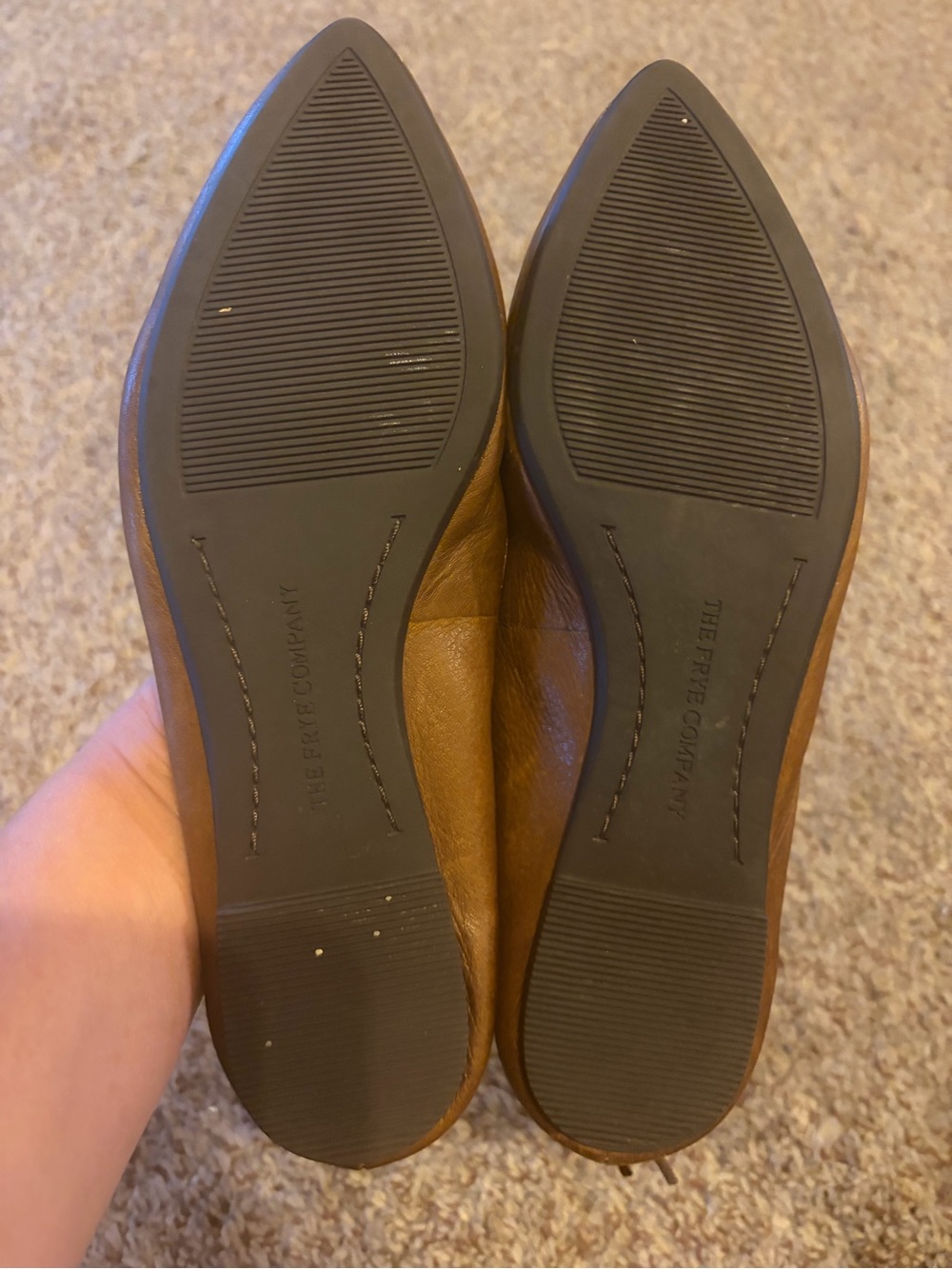 Frye Brown Pointed-Toe Leather Flats - Picture 4 of 7